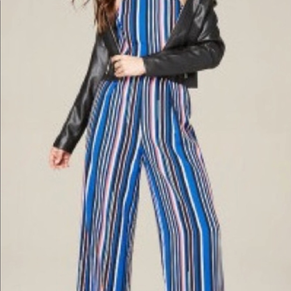 BEBE Stripe jumpsuit - Picture 2 of 2